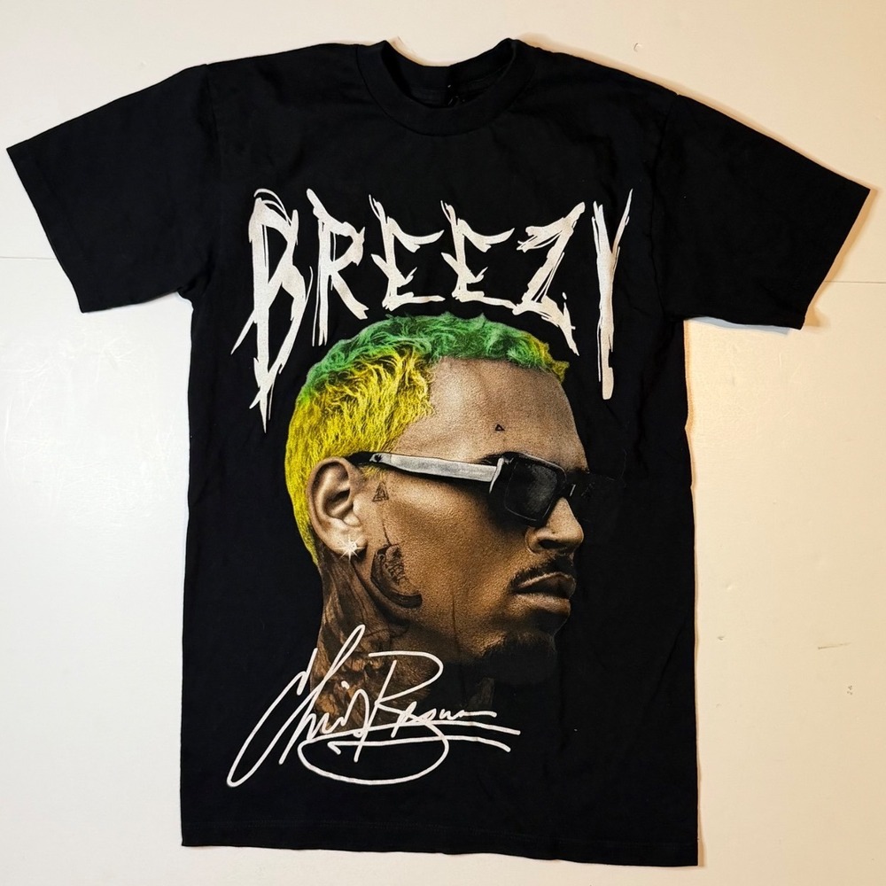 Chris Brown Breezy Tour T-Shirt Mens Small Black Tee